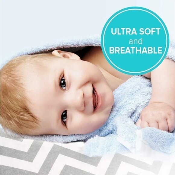 Kushies Grey White Chevron Baby Bassinet Sheet - Picture 4 of 8